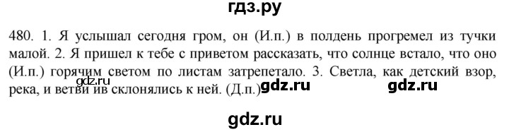 ГДЗ по русскому языку 6 класс Ладыженская упражнение - 480, Решебник №1 2022