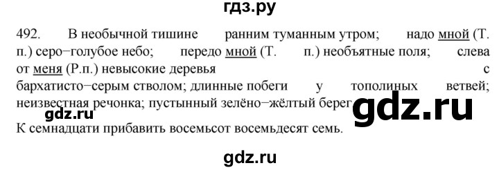 ГДЗ по русскому языку 6 класс Ладыженская упражнение - 492, Решебник №1 2022