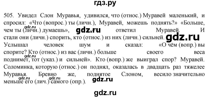 ГДЗ по русскому языку 6 класс Ладыженская упражнение - 505, Решебник №1 2022