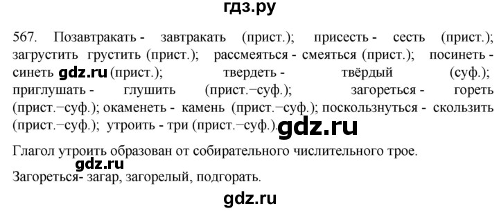 ГДЗ по русскому языку 6 класс Ладыженская упражнение - 567, Решебник №1 2022