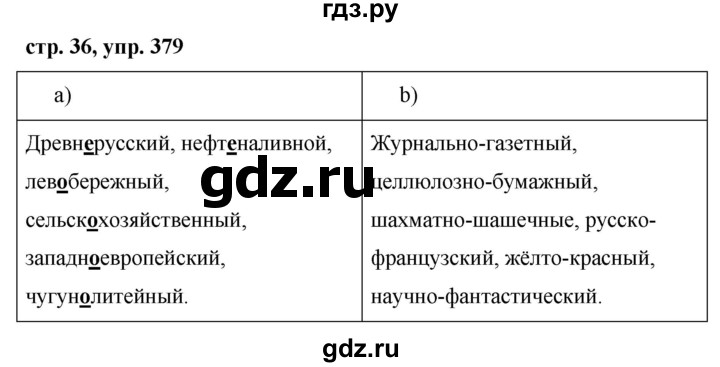 ГДЗ по русскому языку 6 класс Ладыженская упражнение - 379, Решебник 2016