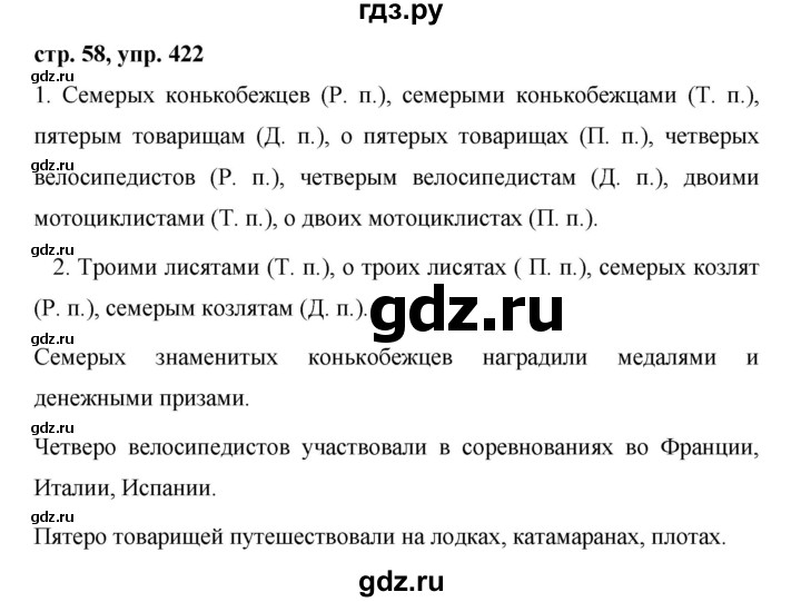 ГДЗ по русскому языку 6 класс Ладыженская упражнение - 422, Решебник 2016