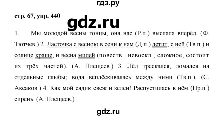 ГДЗ по русскому языку 6 класс Ладыженская упражнение - 440, Решебник 2016