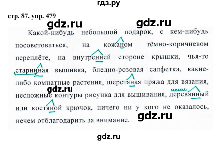ГДЗ по русскому языку 6 класс Ладыженская упражнение - 479, Решебник 2016
