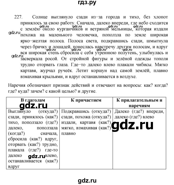 ГДЗ по русскому языку 7 класс Баранов упражнение - 227, Решебник к учебнику 2022
