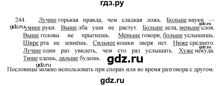ГДЗ по русскому языку 7 класс Баранов упражнение - 244, Решебник к учебнику 2022