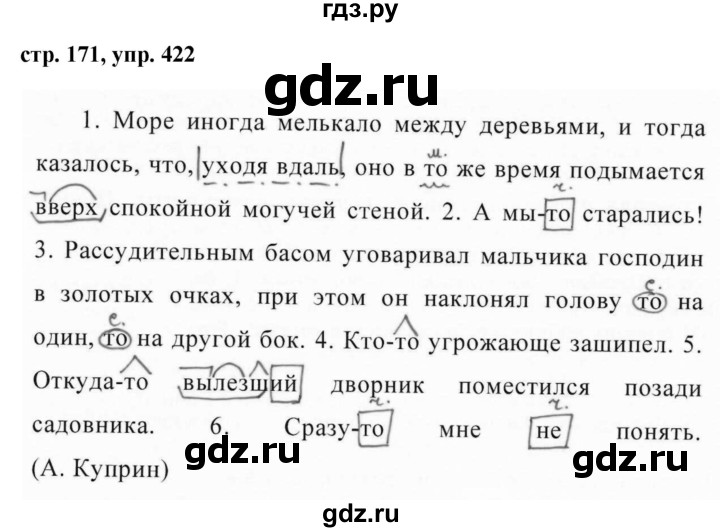 ГДЗ по русскому языку 7 класс Баранов упражнение - 422, Решебник №1 к учебнику 2015
