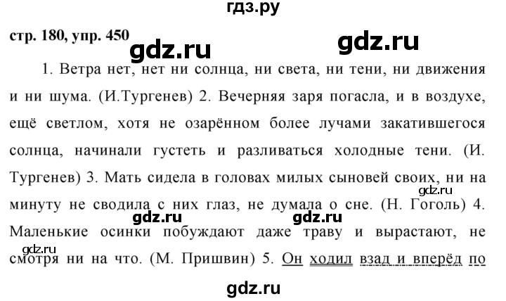 ГДЗ по русскому языку 7 класс Баранов упражнение - 450, Решебник №1 к учебнику 2015