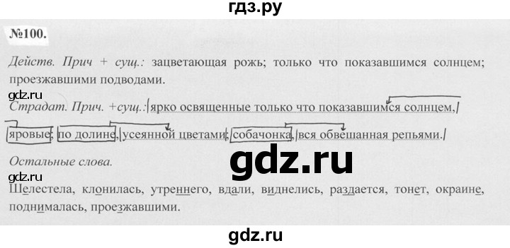 ГДЗ по русскому языку 7 класс Баранов упражнение - 100, Решебник №2 к учебнику 2015