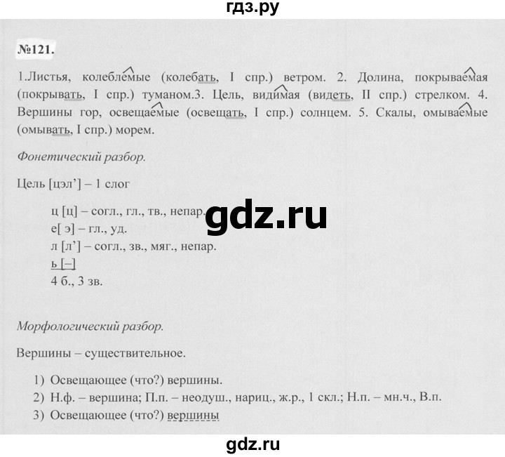 ГДЗ по русскому языку 7 класс Баранов упражнение - 121, Решебник №2 к учебнику 2015