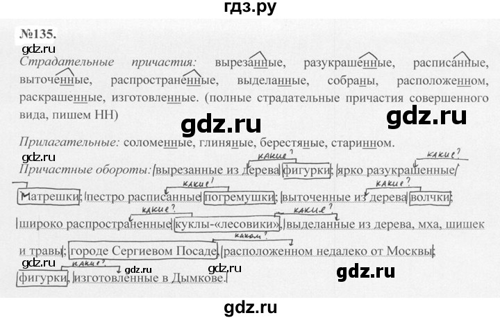 ГДЗ по русскому языку 7 класс Баранов упражнение - 135, Решебник №2 к учебнику 2015