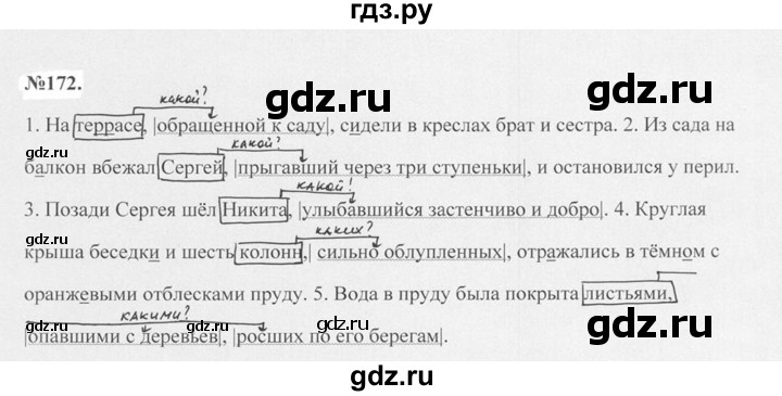 ГДЗ по русскому языку 7 класс Баранов упражнение - 172, Решебник №2 к учебнику 2015