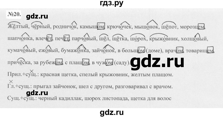 ГДЗ по русскому языку 7 класс Баранов упражнение - 20, Решебник №2 к учебнику 2015