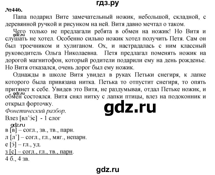 ГДЗ по русскому языку 7 класс Баранов упражнение - 446, Решебник №2 к учебнику 2015