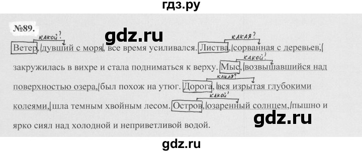 ГДЗ по русскому языку 7 класс Баранов упражнение - 89, Решебник №2 к учебнику 2015