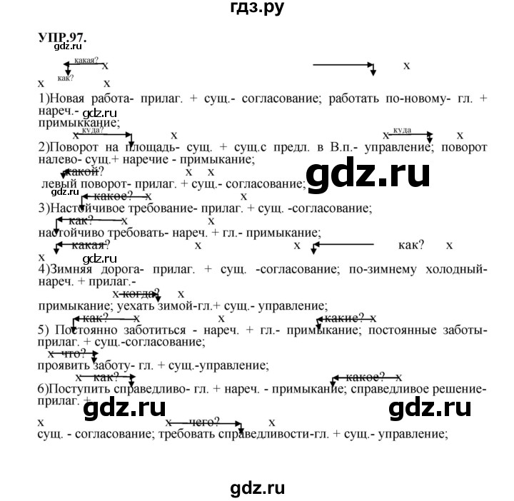 ГДЗ по русскому языку 8 класс  Бархударов   упражнение - 97, Решебник к учебнику 2023