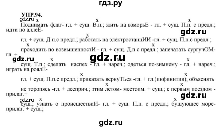 ГДЗ по русскому языку 8 класс Бархударов упражнение - 94, Решебник к учебнику 2023-2024
