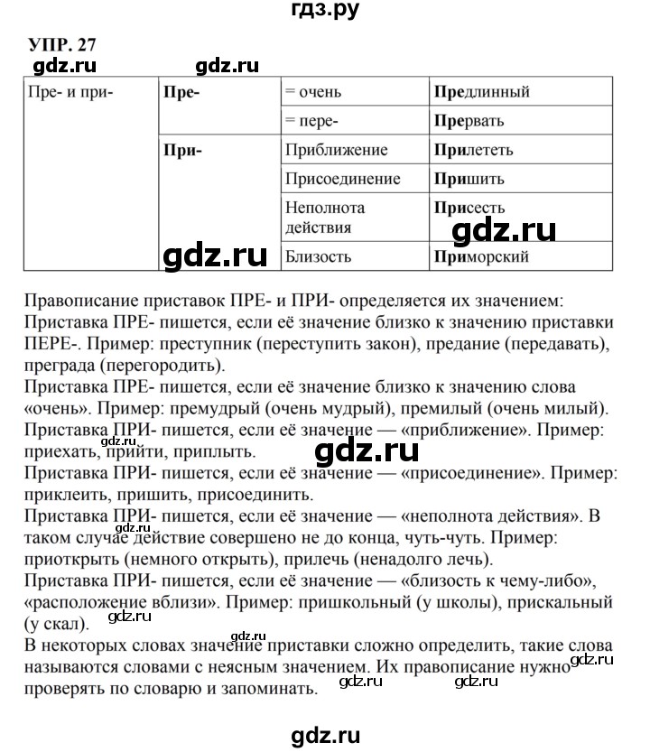 ГДЗ по русскому языку 8 класс Бархударов упражнение - 27, Решебник №1 к учебнику 2018