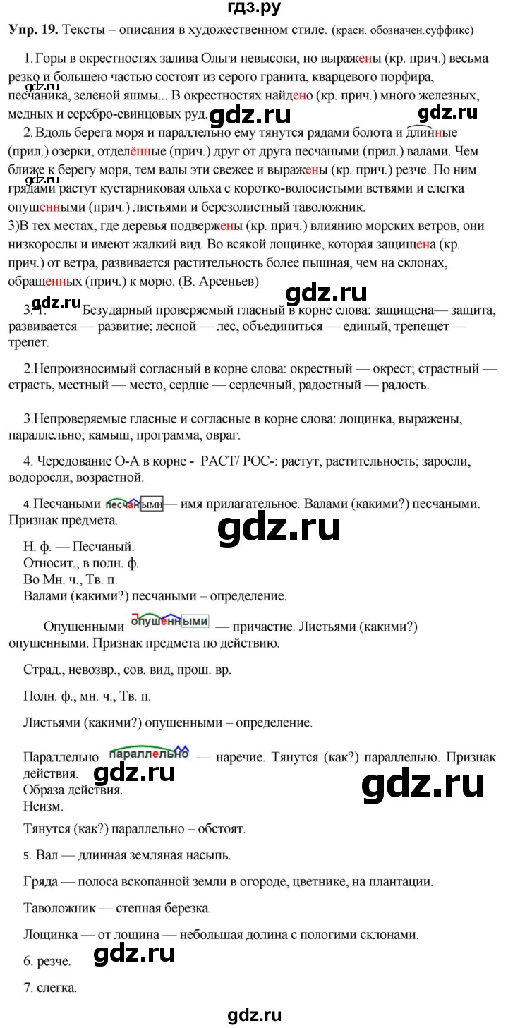 ГДЗ по русскому языку 8 класс Разумовская упражнение - 19, Решебник №1 к учебникам 2015/2019