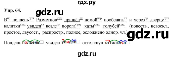 ГДЗ по русскому языку 8 класс Разумовская упражнение - 64, Решебник №1 к учебникам 2015/2019