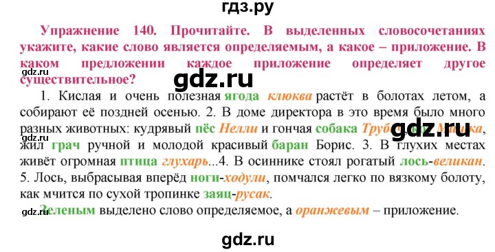 ГДЗ по русскому языку 8 класс Ладыженская упражнение - 140, Решебник №2