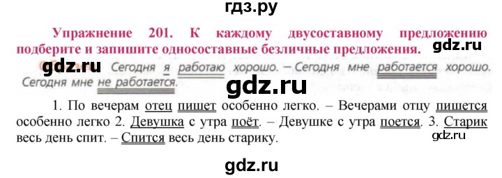ГДЗ по русскому языку 8 класс Ладыженская упражнение - 201, Решебник №2