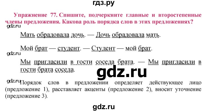 ГДЗ по русскому языку 8 класс Ладыженская упражнение - 77, Решебник №2