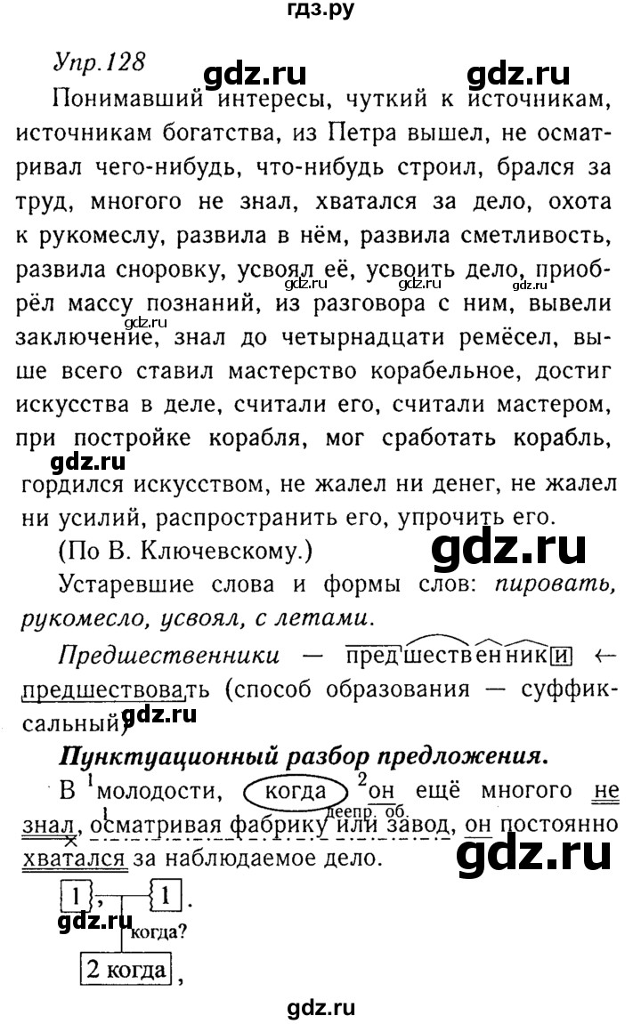 ГДЗ по русскому языку 8 класс Ладыженская упражнение - 128, Решебник №3
