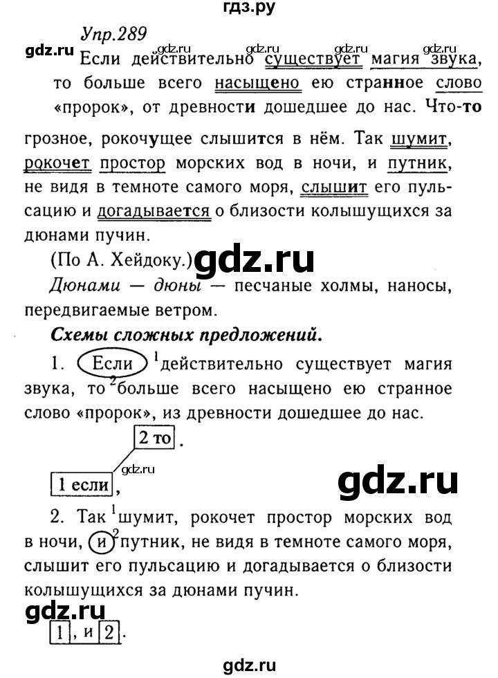 ГДЗ по русскому языку 8 класс Ладыженская упражнение - 289, Решебник №3
