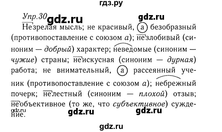 ГДЗ по русскому языку 8 класс Ладыженская упражнение - 30, Решебник №3