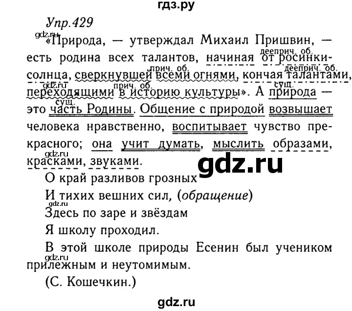 ГДЗ по русскому языку 8 класс Ладыженская упражнение - 429, Решебник №3