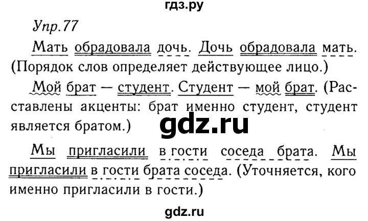 ГДЗ по русскому языку 8 класс Ладыженская упражнение - 77, Решебник №3