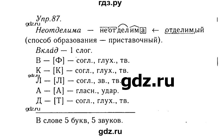 ГДЗ по русскому языку 8 класс Ладыженская упражнение - 87, Решебник №3