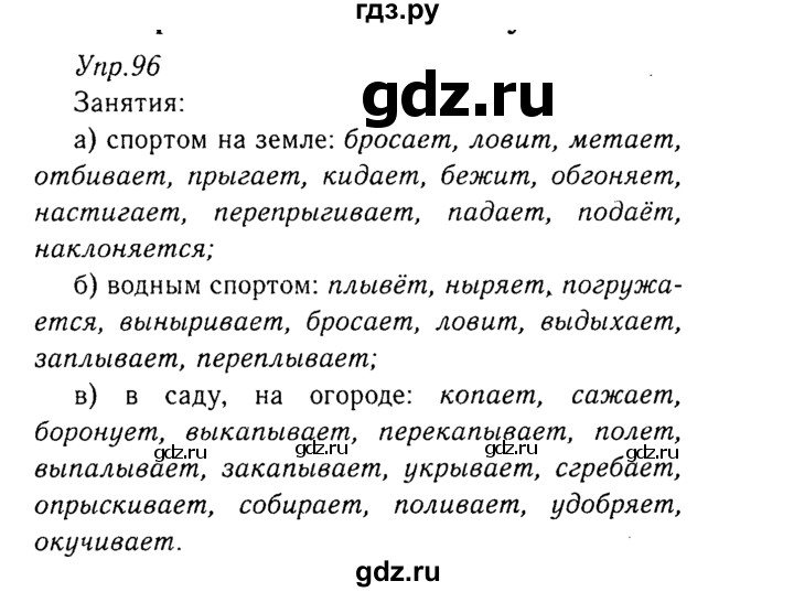 ГДЗ по русскому языку 8 класс Ладыженская упражнение - 96, Решебник №3