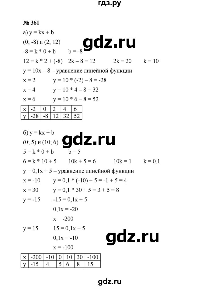 ГДЗ по алгебре 7 класс  Макарычев   задание - 361, Решебник к учебнику 2022