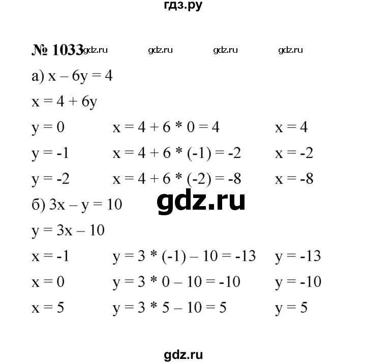 ГДЗ по алгебре 7 класс Макарычев задание - 1033, Решебник 2022