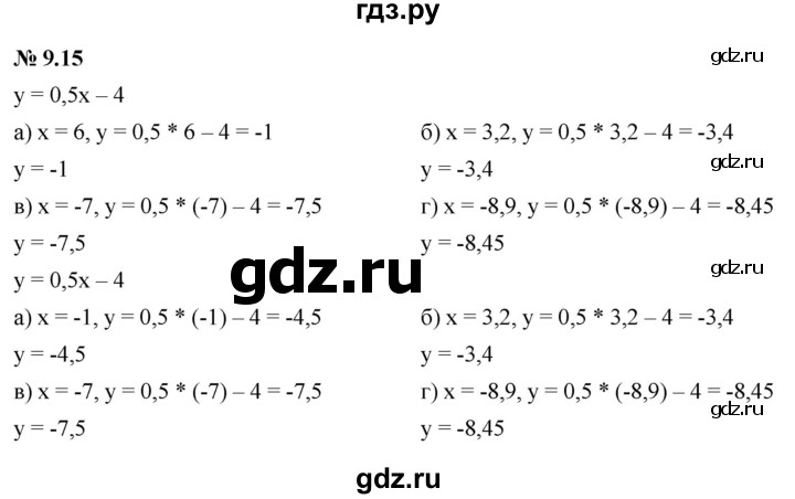 ГДЗ по алгебре 7 класс  Мордкович Учебник, Задачник Базовый уровень §9 - 9.15, Решебник к задачнику 2021