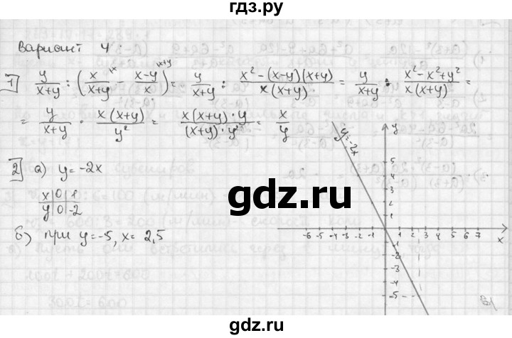 ГДЗ по алгебре 7 класс  Звавич дидактические материалы  итоговая контрольная работа / ИК-3А - В4, решебник №2