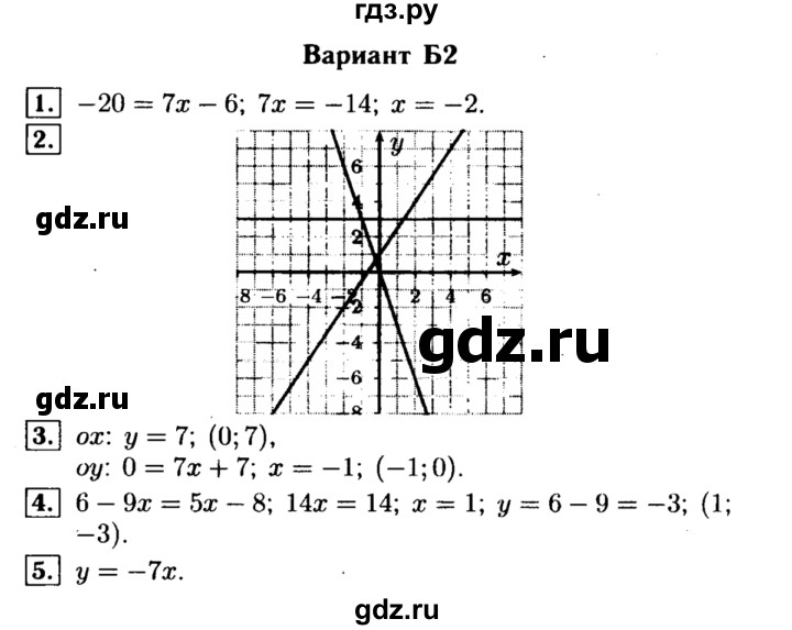 ГДЗ по алгебре 7 класс  Ершова самостоятельные и контрольные работы, геометрия  алгебра / контрольная работа / К-2 - Б2, Решебник