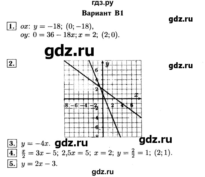 ГДЗ по алгебре 7 класс  Ершова самостоятельные и контрольные работы, геометрия  алгебра / контрольная работа / К-2 - В1, Решебник