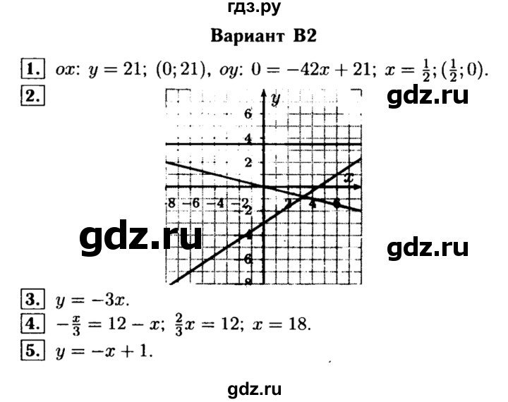 ГДЗ по алгебре 7 класс  Ершова самостоятельные и контрольные работы, геометрия  алгебра / контрольная работа / К-2 - В2, Решебник