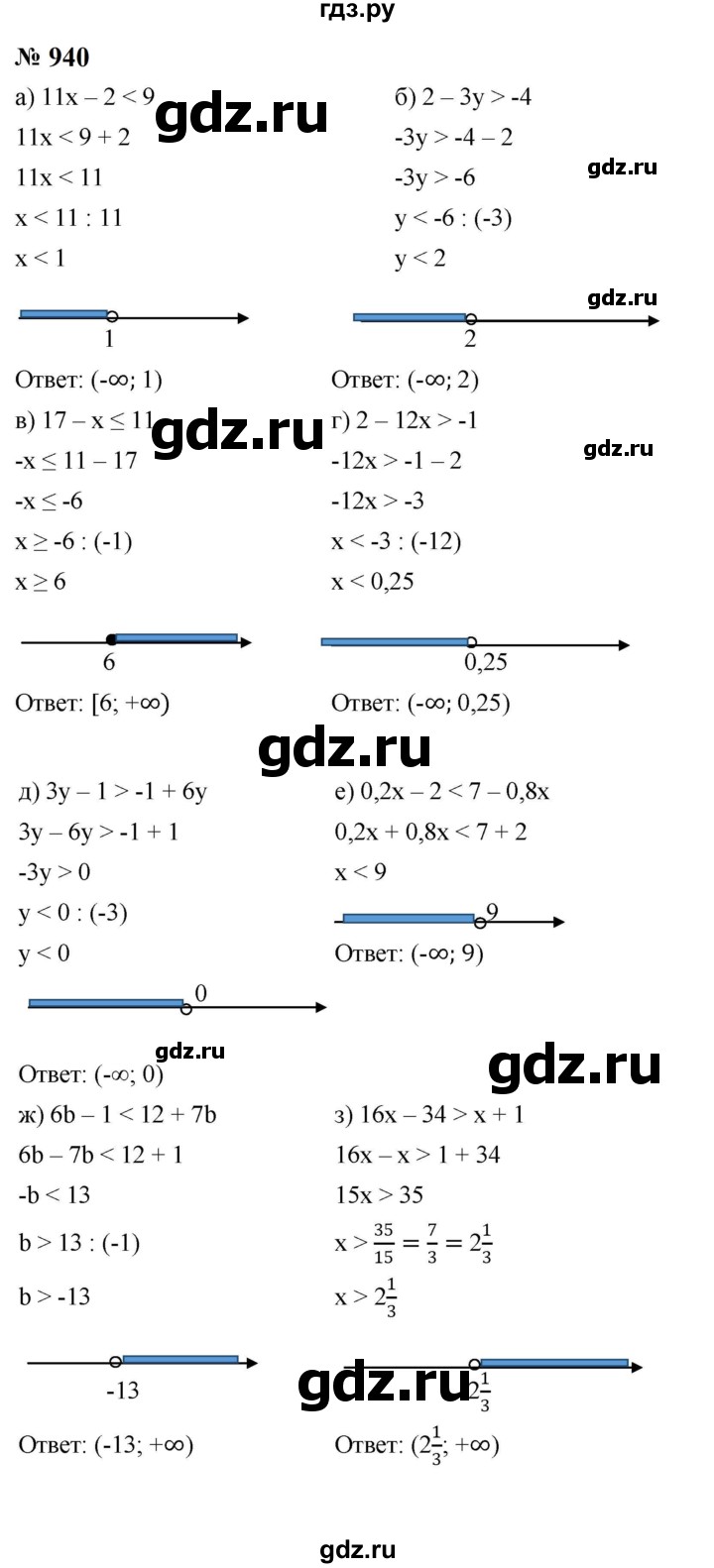 ГДЗ по алгебре 8 класс  Макарычев   задание - 940, Решебник к учебнику 2023