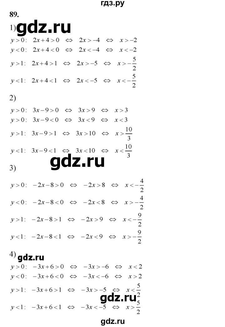 ГДЗ по алгебре 8 класс  Алимов   номер - 89, Решебник №1