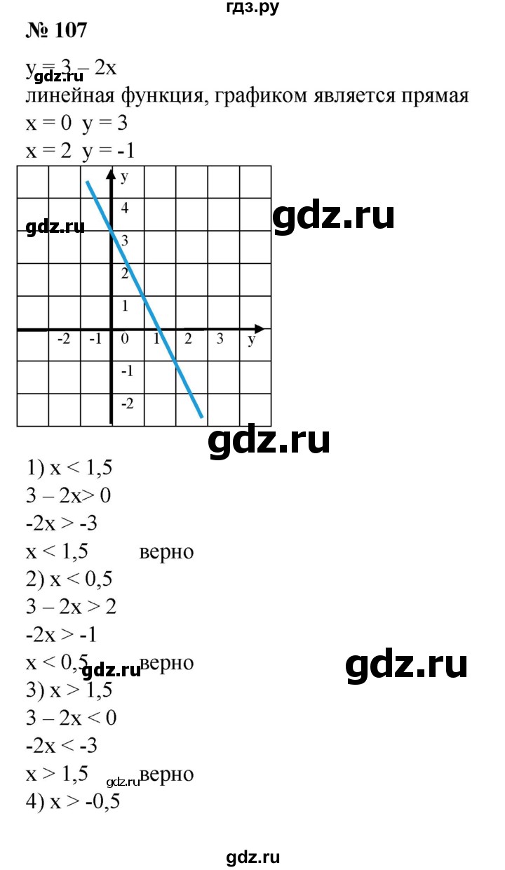 ГДЗ по алгебре 8 класс  Алимов   номер - 107, Решебник №2