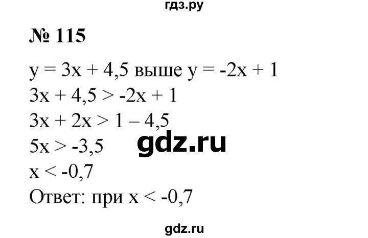 ГДЗ по алгебре 8 класс  Алимов   номер - 115, Решебник №2