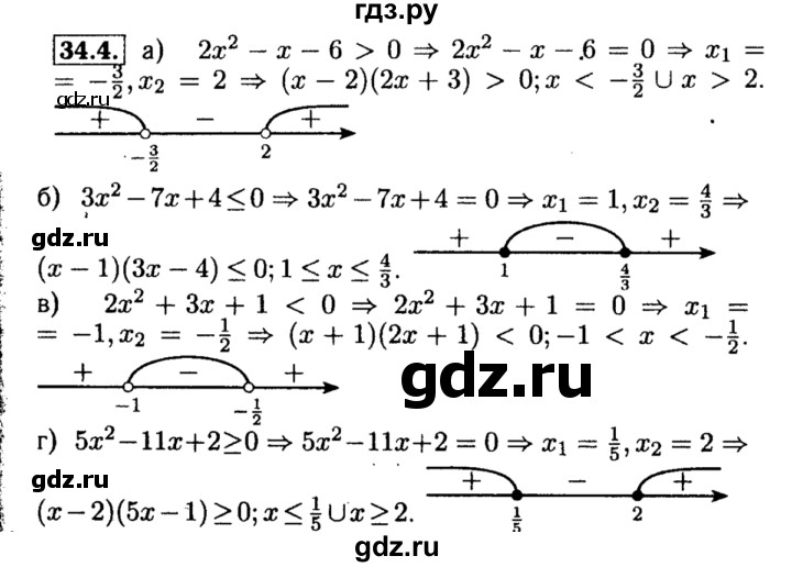 ГДЗ по алгебре 8 класс Мордкович Учебник, Задачник Базовый уровень §34 - 34.4, Решебник №2 к задачнику 2015
