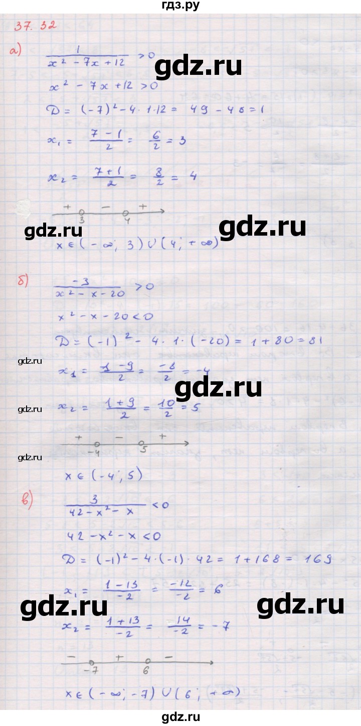 ГДЗ по алгебре 8 класс Мордкович Учебник, Задачник Базовый уровень §37 - 37.32, Решебник к задачнику 2017