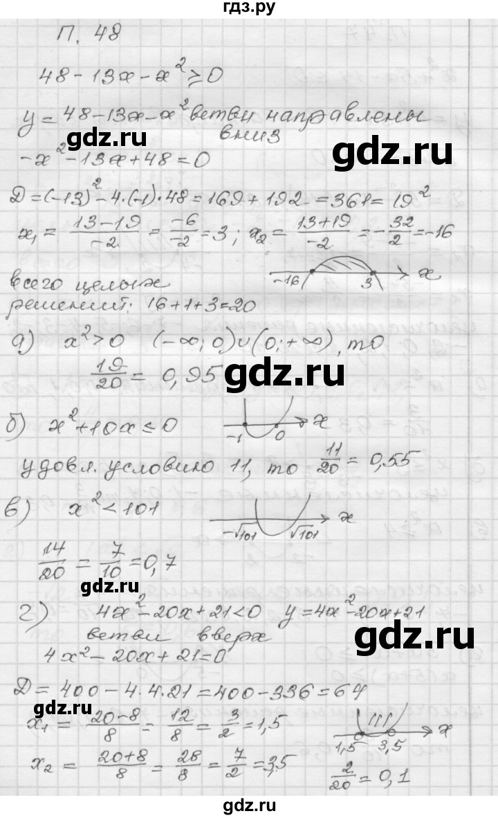 ГДЗ по алгебре 8 класс Мордкович Учебник, Задачник Базовый уровень приложение - П48, Решебник №1 к задачнику 2015