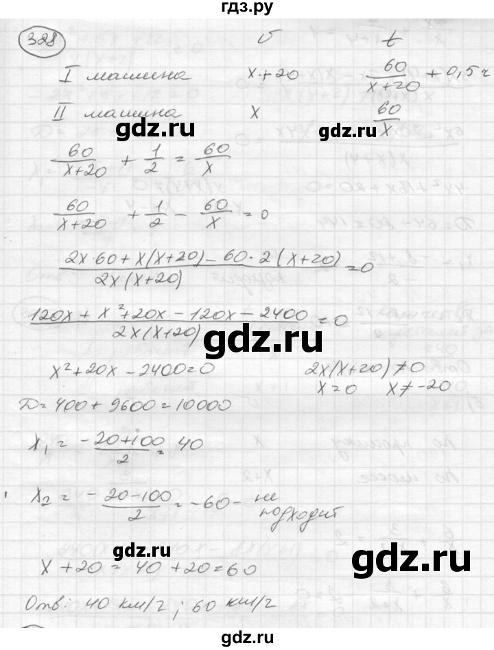 ГДЗ по алгебре 8 класс  Никольский   номер - 328, Решебник №1 к учебнику 2015