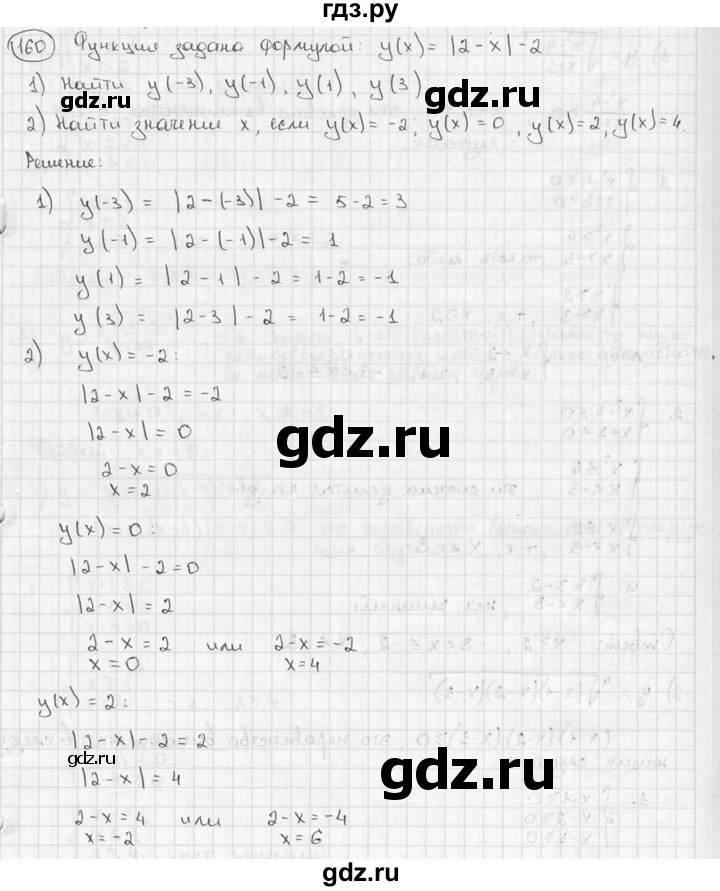 ГДЗ по алгебре 9 класс  Алимов   номер - 160, решебник